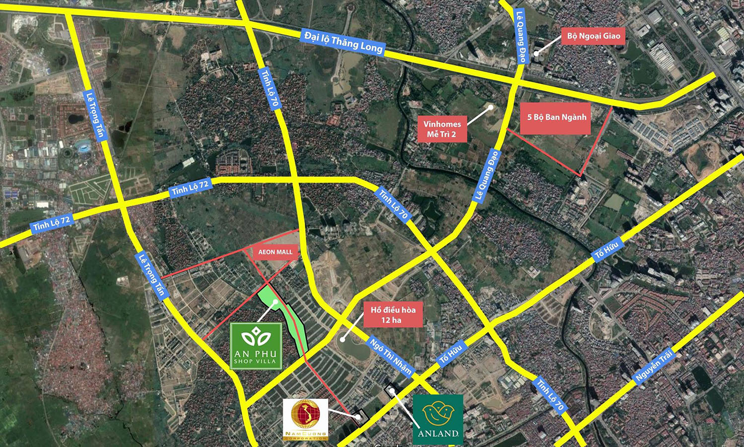 Hình ảnh: Vị trí dự án Biệt thự An Vượng Villa Dương Nội